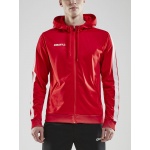Craft Kapuzenpullover Hoodie Fullzip Pro Control rot/weiss Herren